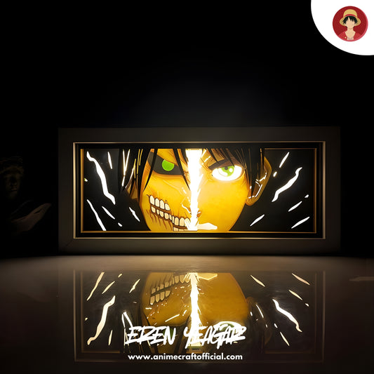 Attack on Titan Eren Yeager RGB LED Light Box Frame – Premium Anime Light Frame