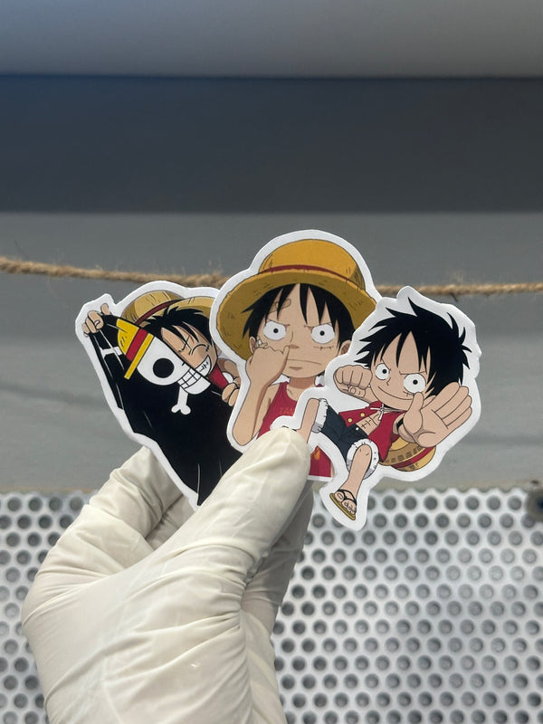 Monkey D. Luffy Sticker Set – One Piece Anime Vinyl Stickers | Waterpr ...